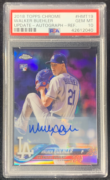 2018 Topps Chrome Walker Buehler Autographed Refractor PSA 10
