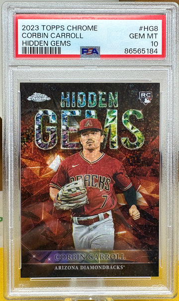 2023 topps chrome corbin Carroll hidden gems ssp sp rookie card case hit PSA 10 