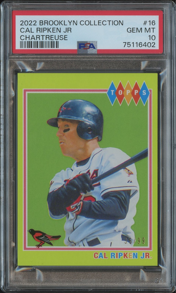 2022 TOPPS BROOKLYN CHARTREUSE CAL RIPKEN /99 PSA 10 GEM MT  