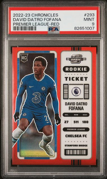 2022-23 Chronicles PL Soccer Rookie Ticket Red David Datro Fofana RC /99 PSA 9