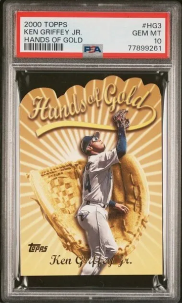 2000 TOPPS KEN GRIFFEY JR HANDS OF GOLD PSA 10 GEM MINT #HG3 INSERT DIE CUT