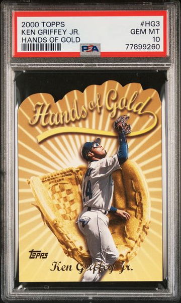2000 TOPPS KEN GRIFFEY JR HANDS OF GOLD PSA 10 GEM MINT #HG3 INSERT DIE CUT