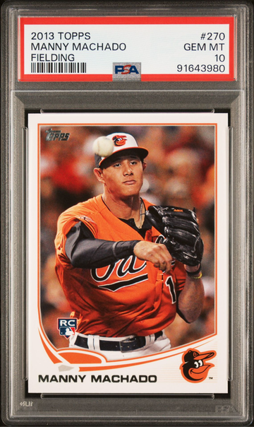 2013 TOPPS 270 MANNY MACHADO FIELDING PSA 10