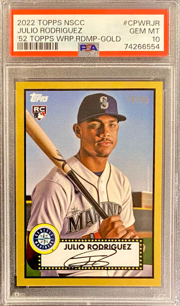 2022 Topps NSCC Julio Rodriguez (limited to 50) RC Gold - PSA 10! 
