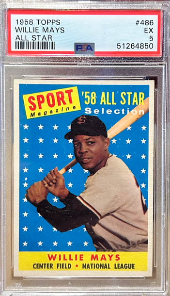 1958 Topps Willie Mays All Star PSA 5 - Well Centered!