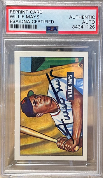 Fabulous 1951 Bowman Reprint Willie Mays Autographed!