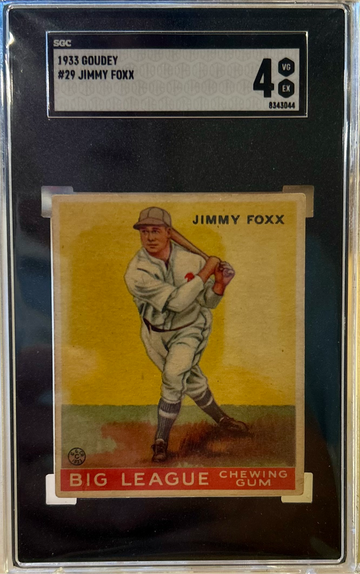 Fantastic 1933 Goudey Rookie Card Jimmy Foxx SGC 4