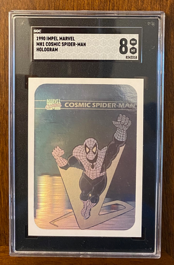 1990 Marvel Universe Series 1 - Hologram #MH1 Cosmic Spider-Man  - SGC 8 - NM-MT