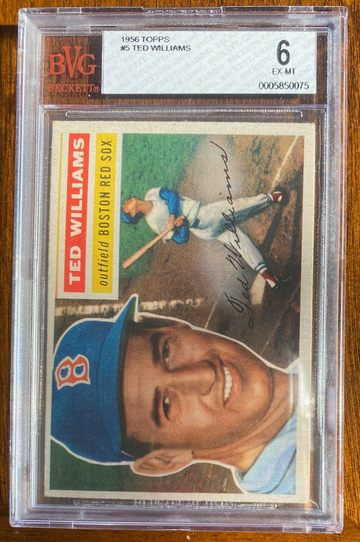 1956 Topps #5 Ted Williams White Back PBVG 6