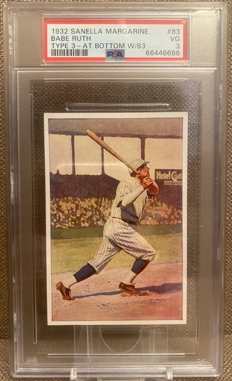 PSA 3 - BABE RUTH - 1932 Sanella Margarine Handbuch des Sports  #83 HOF - Type 3