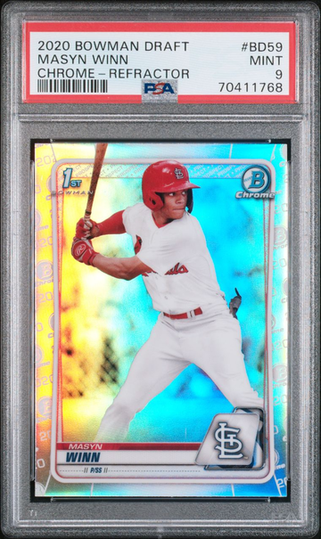 Masyn Winn - 2020 Bowman Chrome Draft Rookie Refractor - BD59 - PSA 9