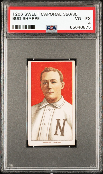 PSA 4 - 1909-11 T206 BUD SHARPE - Sweet Caporal 350/30 - Factory No 30