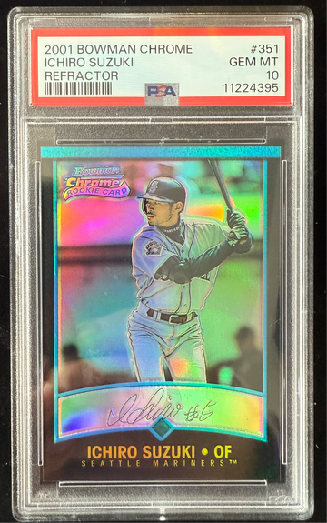 2001 Bowman Chrome Ichiro Refractor PSA 10 POP37 Newest Graded 