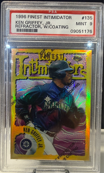 1996 FINEST KEN GRIFFEY JR. GOLD REFRACTOR PSA 9 NO GREENING
