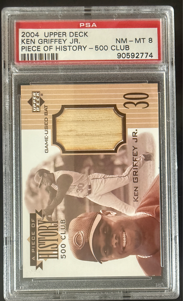 2004 UPPER DECK KEN GRIFFEY JR 500 CLUB PIECE OF HISTORY PSA 8