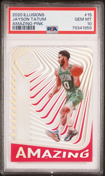 2020 Panini Illusions Amazing Jayson Tatum #15 PINK Parallel - Graded PSA 10 Gem Mint Basketball Card