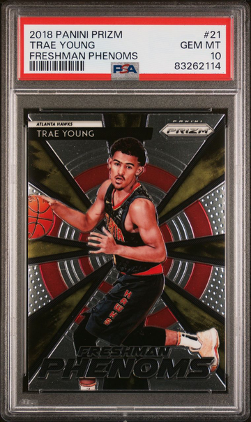 2018 Panini Prizm Freshman Phenoms #21 Trae Young Rookie Card RC - Graded PSA 10 Gem Mint