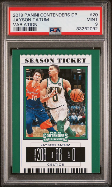 2019 Panini Contenders Draft Picks Season Ticket Jayson Tatum #20 Variation - Graded PSA 9 Mint.