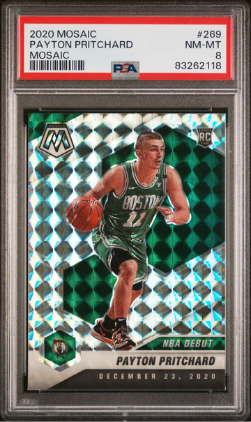 2020 Panini Mosaic Payton Pritchard #269 - PSA 8 NM-MT NBA Debut Silver Prizm RC Rookie Card