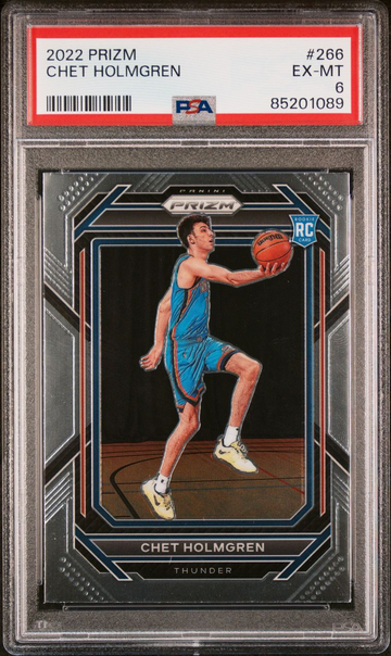 2022 Panini Prizm #266 Chet Holmgren Rookie - Graded PSA 6 EX-MT.  Basketball RC. 