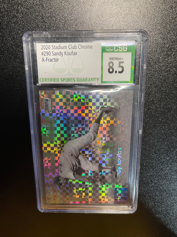 2020 stadium stadium club chrome sandy koufax x-fractor #290 CSG 8.5