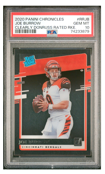 JOE BURROW DONRUSS CLEARLY RATED ROOKIE RC PSA 10
