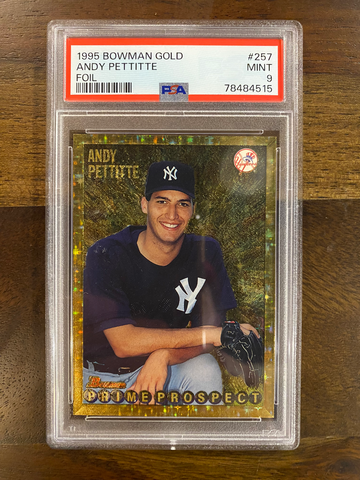 1995 Bowman Gold Foil SP RC Andy Pettitte #257 PSA 9 Yankees Pop 5
