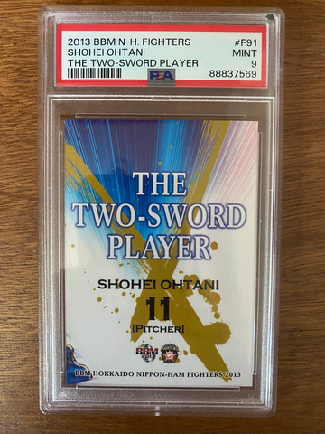 2013 BBM TWO-SWORD PLAYER Shohei Ohtani #F91 PSA 9 Mint Rookie Japanese RC