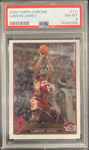 2003 Lebron James Topps Chrome rookie RC card psa 8
