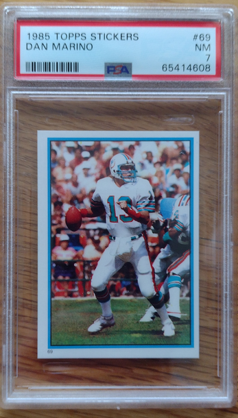 1985 Topps Sticker Dan Marino PSA 7