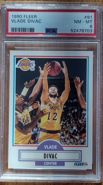 1990-91 Fleer Vlade Divac PSA 8