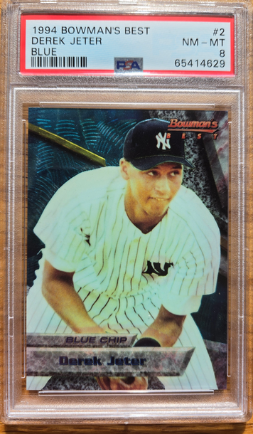 1994 Boman's Best Derek Jeter Blue Refractor PSA 8