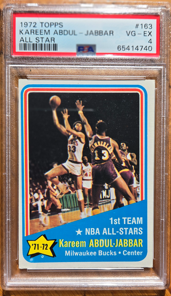 1972 Topps #163 Kareem Abdul-Jabbar PSA 4