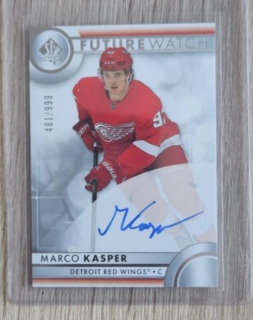 2023 UD SP Authentic Future Watch Marco Kasper Auto Rookie RC 481/999