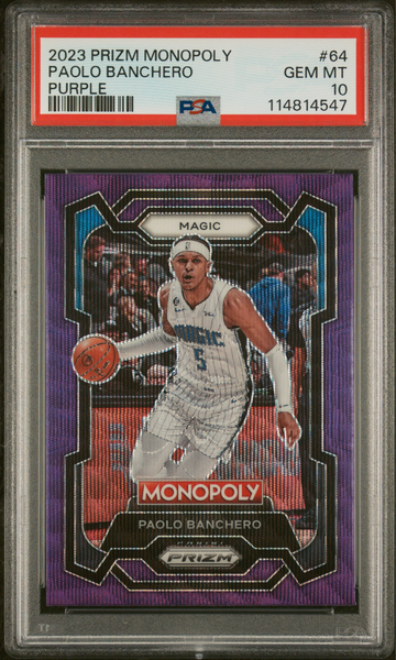 2023 Panini Prizm Monopoly Paolo Banchero Purple Wave PSA 10