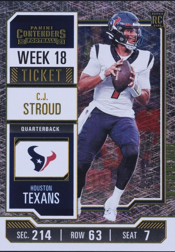 2023 Panini Contenders C.J. Stroud Week 18 Ticket /18 #40 ROOKIE SSP