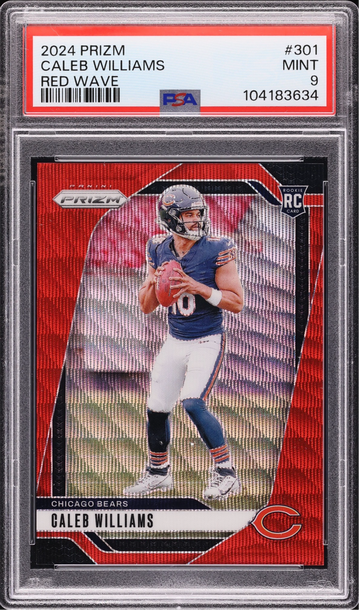 2024 PANINI PRIZM CALEB WILLIAMS RED WAVE #301 ROOKIE RC 75/149 PSA 9 BEARS