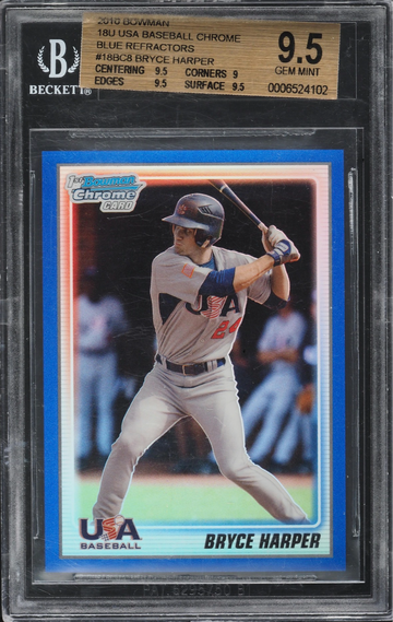 2010 Bowman Chrome USA Bryce Harper Blue Refractor PROSPECT /250 BGS 9.5 GEM