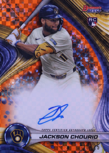 2024 Bowman's Best Orange Xfractor Jackson Chourio ROOKIE AUTO /25 BREWERS RC
