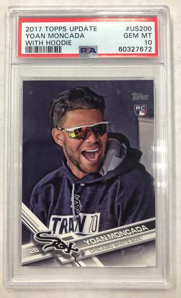 2017 Topps Update Yoan Moncada With Hoodie PSA 10