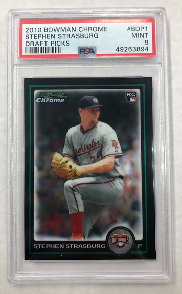 2010 Bowman Chrome Stephen Strasburg Draft Picks PSA 9
