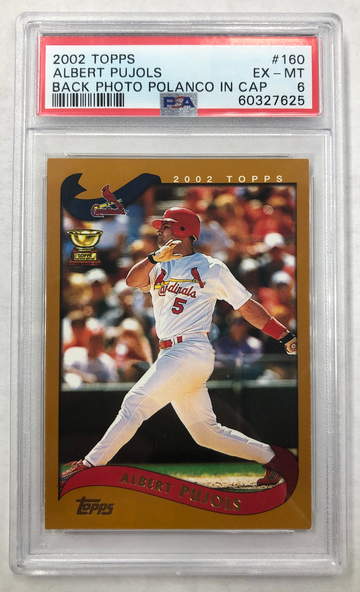 2002 Topps Albert Pujols Back Photo Polanco in Cap PSA 6