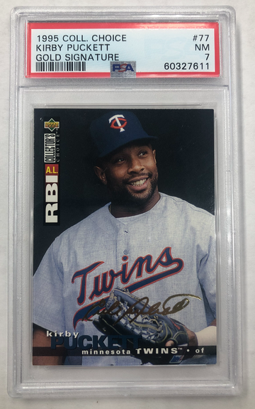 1995 Coll. Choice Kirby Puckett Gold Signature PSA 7