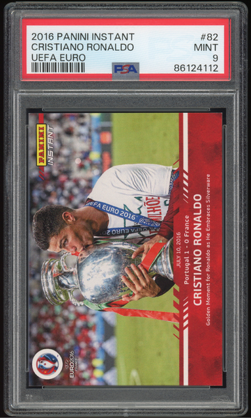 PSA 9 Cristiano Ronaldo 2016 Panini Instant UEFA Euro European Championship #82