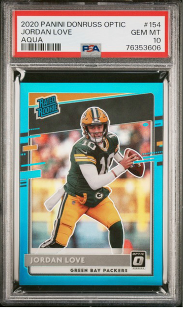2020 Donruss Optic Rated Rookie Jordan Love Aqua PSA 10