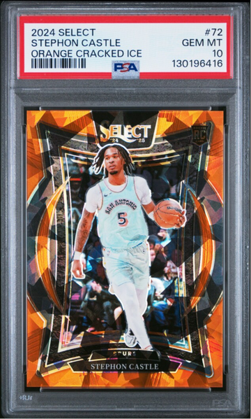 2024 PANINI SELECT ORANGE CRACKED ICE STEPHON CASTLE /275 PSA 10