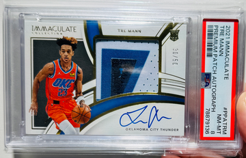 2021 Panini Immaculate Rookie Premium Patch Auto Tre Mann /50 PSA8