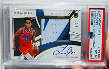 2021 Panini Immaculate Rookie Premium Patch Auto Tre Mann /50 PSA8
