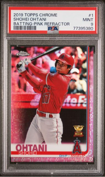2019 Topps Chrome Shohei Ohtani Batting-Pink Refractor PSA 9
