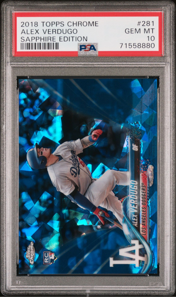 2018 Topps Chrome Alex Verdugo Sapphire Edition PSA 10